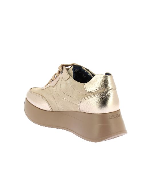 sneakers da donna in camoscio beige e pelle oro CALLAGHAN | 603001