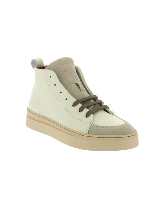 sneakers da uomo in pelle e camoscio bianco latte FRAU | 29S8X