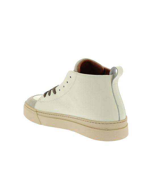 sneakers da uomo in pelle e camoscio bianco latte FRAU | 29S8X