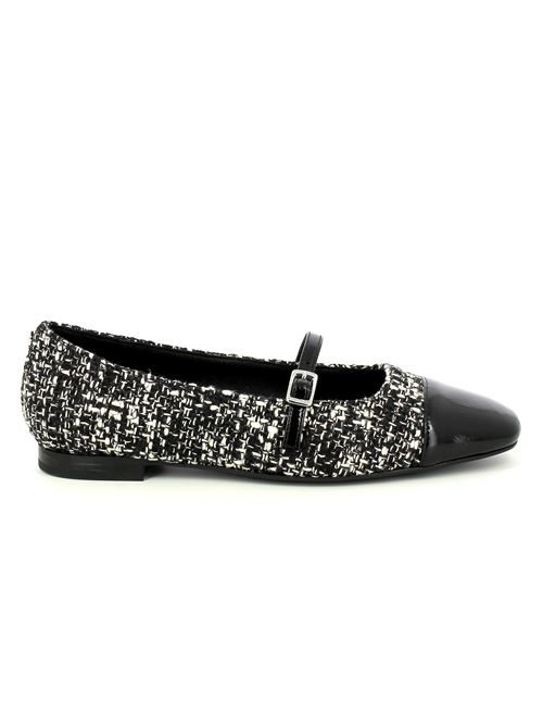 ballerina da donna in tessuto tweed nero e bianco FRAU | 91G2X