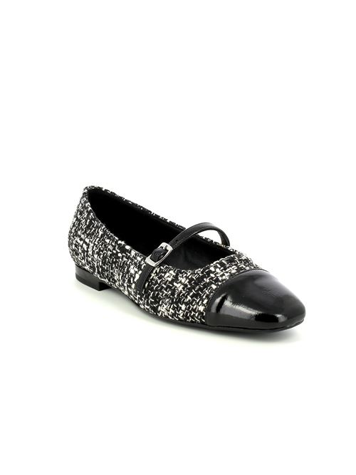 ballerina da donna in tessuto tweed nero e bianco FRAU | 91G2X