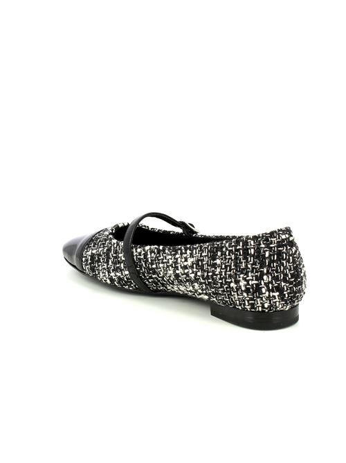 ballerina da donna in tessuto tweed nero e bianco FRAU | 91G2X