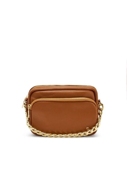 Borsetta in pelle marrone a due tasche FRAU | B608Y