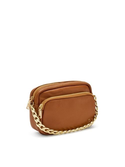 Borsetta in pelle marrone a due tasche FRAU | B608Y