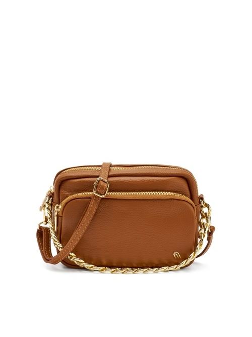 Borsetta in pelle marrone a due tasche FRAU | B608Y