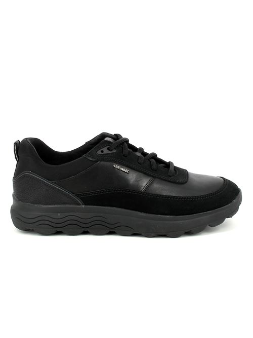 Spherica sneakers da uomo in pelle e camoscio nero GEOX | U16BYE08522C9997