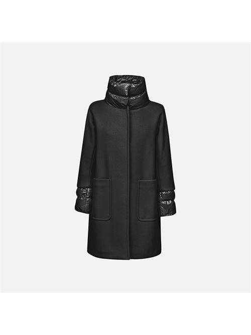 Diamanta cappotto lungo da donna nero GEOX | W4615DT3116F9000