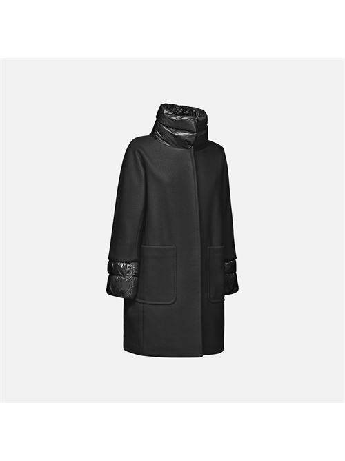 Diamanta cappotto lungo da donna nero GEOX | W4615DT3116F9000