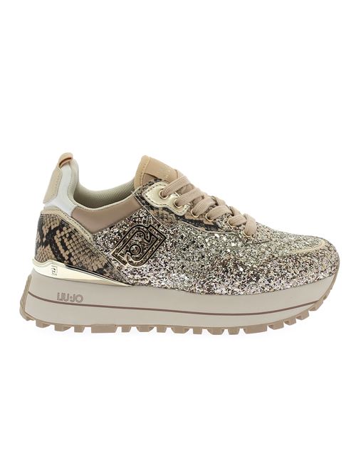 Maxi Wonder sneakers da donna in glitter oro LIU-JO | BF4001TX00701127