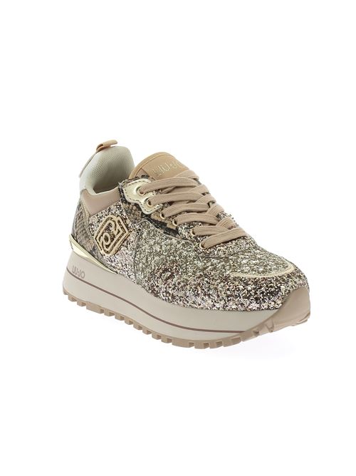 Maxi Wonder sneakers da donna in glitter oro LIU-JO | BF4001TX00701127