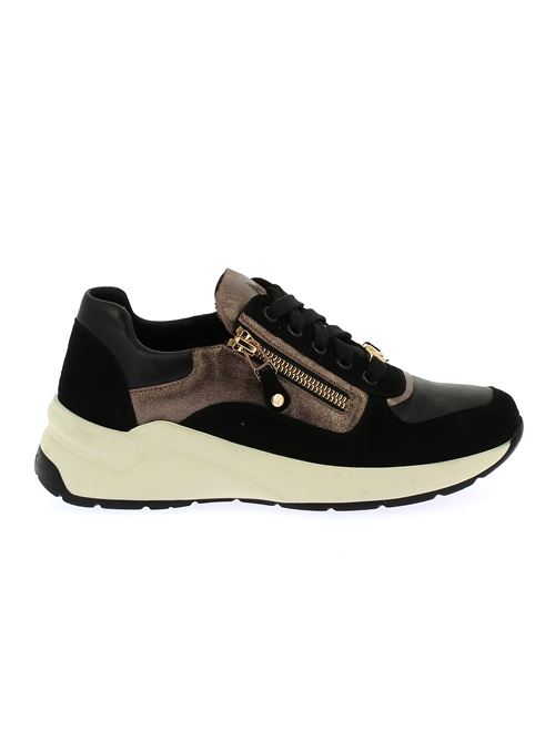 sneakers da donna in camoscio e pelle nera MELLUSO | R25731X