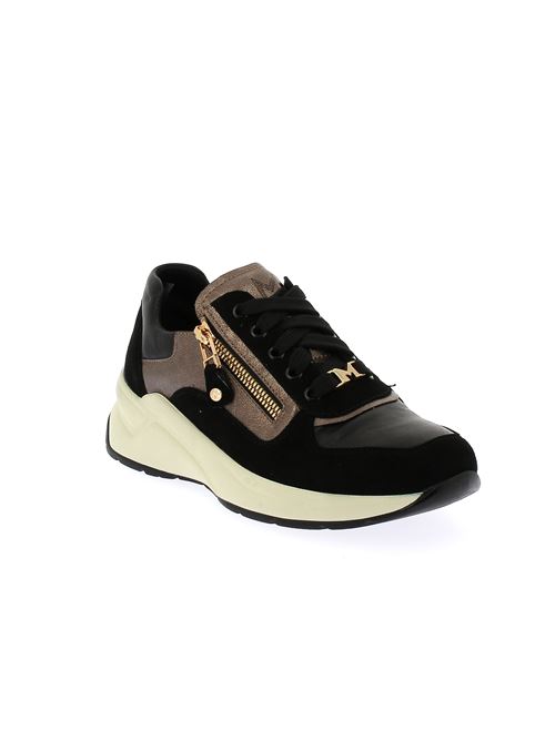 sneakers da donna in camoscio e pelle nera MELLUSO | R25731X