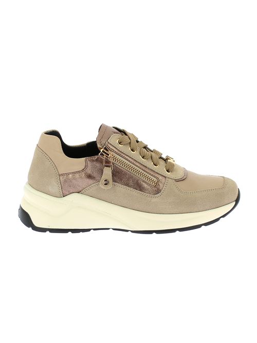 sneakers da donna in camoscio e pelle beige MELLUSO | R25731Y