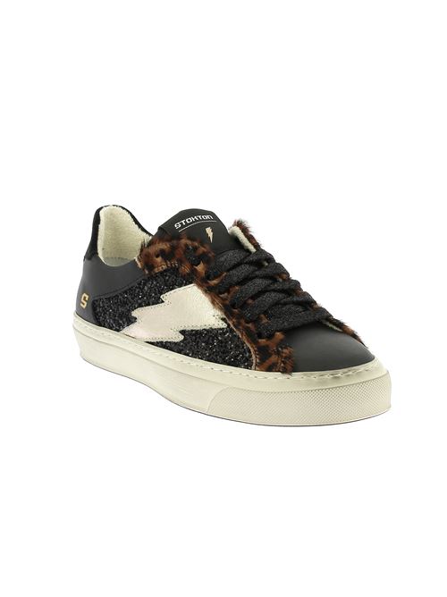 sneakers da donna in pelle nera STOKTON | POWERDX