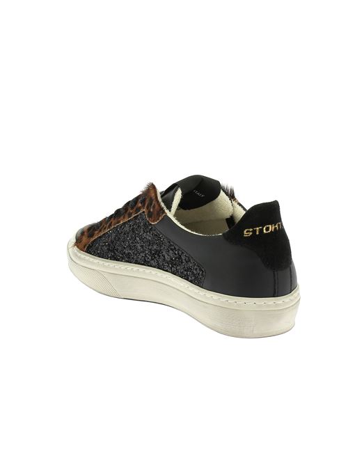 sneakers da donna in pelle nera STOKTON | POWERDX