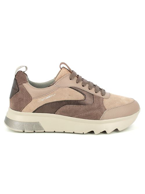 Spock 43 sneakers da donna in camoscio e pelle tortora STONEFLY | 221711CPR