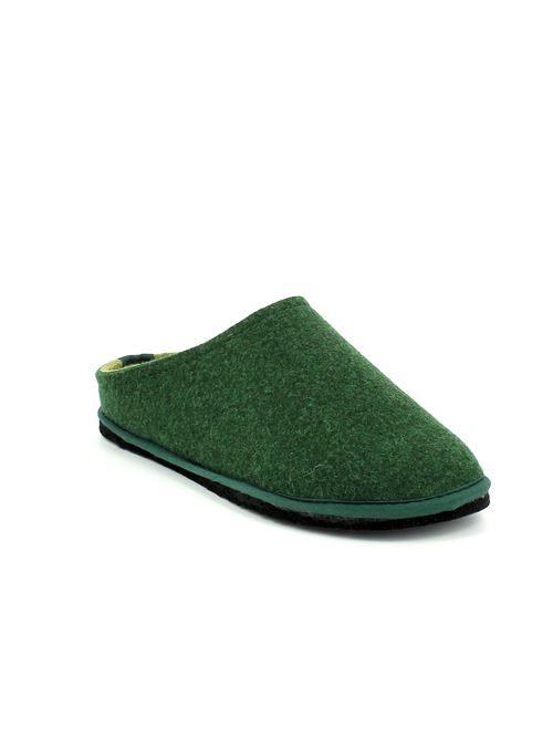 Easy Bicolor pantofola da uomo in lana cotta verde scuro LOWENWEISS | 6800BC-U477-89