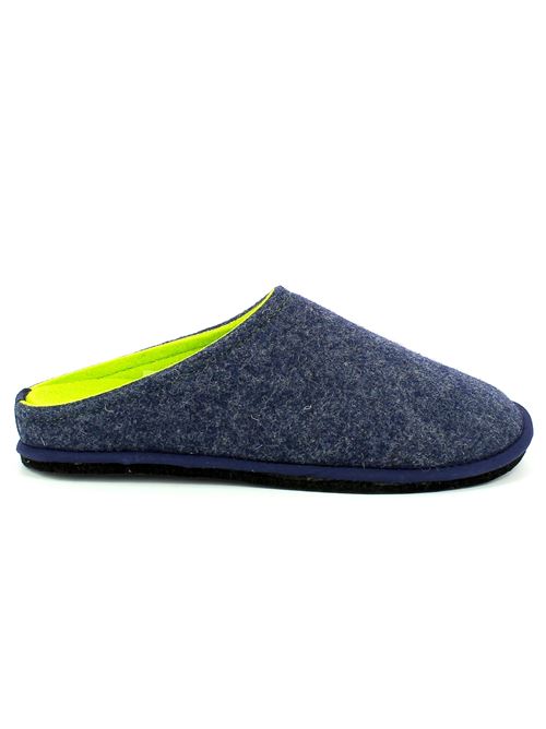 Easy Bicolor pantofola da uomo in lana cotta blu LOWENWEISS | 6800BC-U905-611