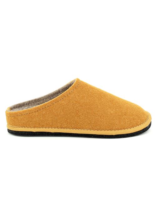 Easy Bicolor pantofola da uomo in lana cotta giallo ocra LOWENWEISS | 6800BC-U54-352