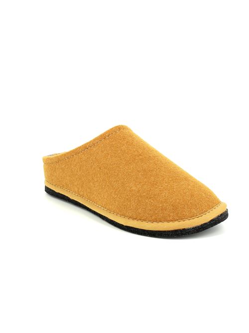 Easy Bicolor pantofola da uomo in lana cotta giallo ocra LOWENWEISS | 6800BC-U54-352