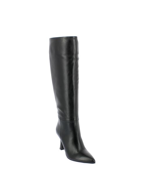 stivale con tacco da donna in pelle nera ALBANO | 2539X