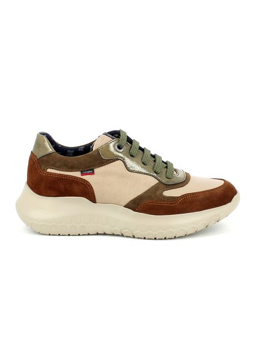 sneakers da donna in pelle beige e camoscio marrone CALLAGHAN | 538033