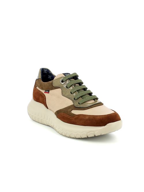 sneakers da donna in pelle beige e camoscio marrone CALLAGHAN | 538033