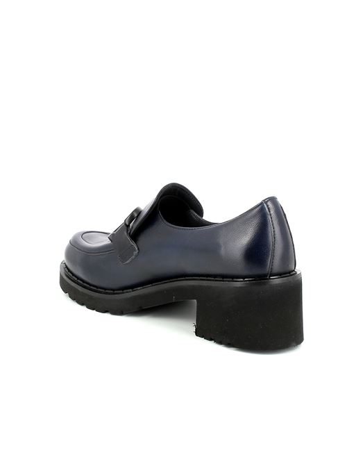 mocassino con tacco da donna in pelle blu CALPIERRE | D523X