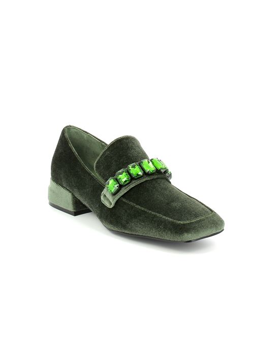 mocasino da donna in velluto verde JEANNOT | 602X