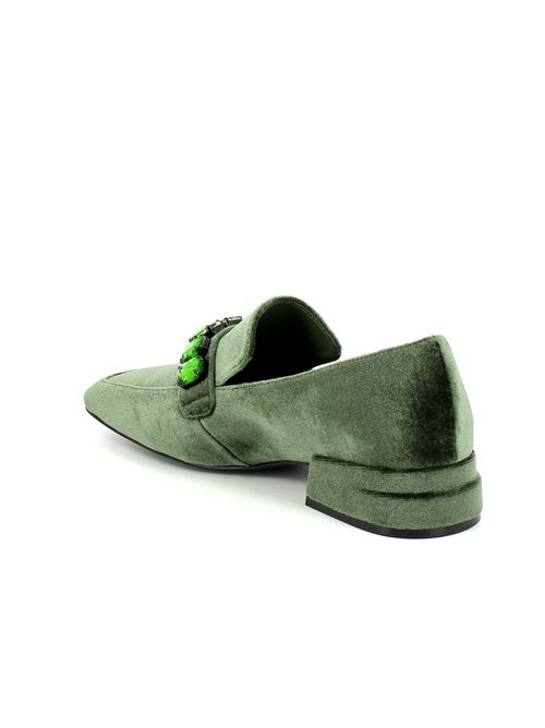 mocasino da donna in velluto verde JEANNOT | 602X