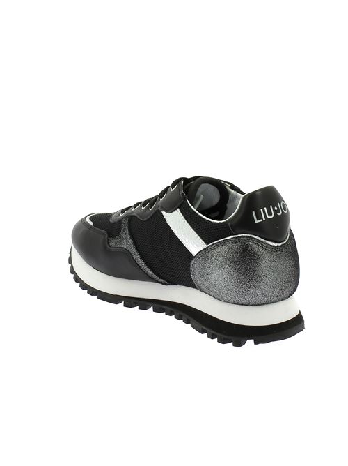 Wonder 01 sneakers da donna in pelle e tessuto nero LIU-JO | BF3001PX34022222