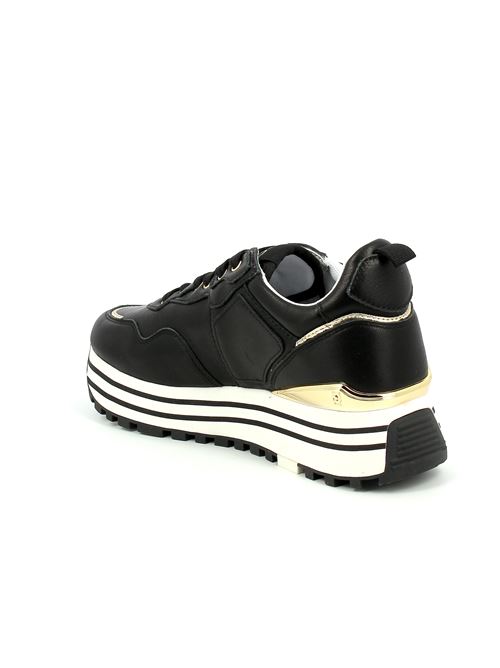 Maxi Wonder sneakers da donna in pelle nera LIU-JO | BF3003P010222222