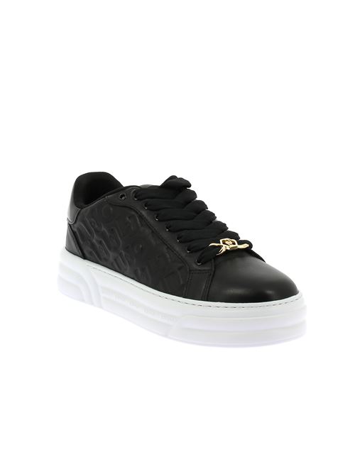 Embossed sneakers da donna in pelle ed ecopelle nera LIU-JO | BF3015PX14422222