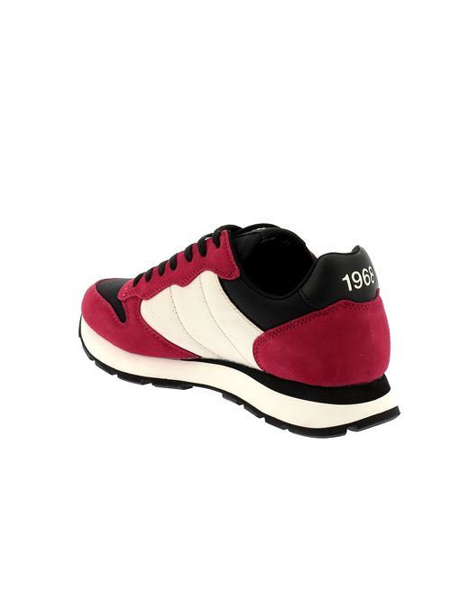 Tom sneakers da uomo in camoscio rosso e tela nera e beige SUN68 | Z4310710