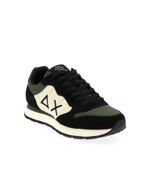 Tom sneakers da uomo in camoscio nero e tela verde e beige SUN68 | Z4310774