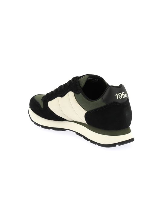 Tom sneakers da uomo in camoscio nero e tela verde e beige SUN68 | Z4310774