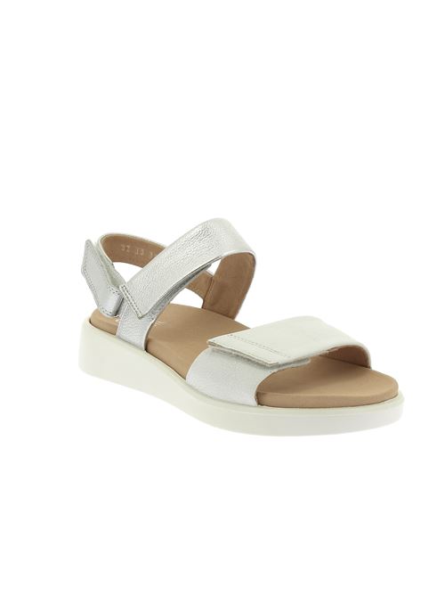 Madeira-S sandalo con strap da donna in pelle bianca e argento ARA | 2140104