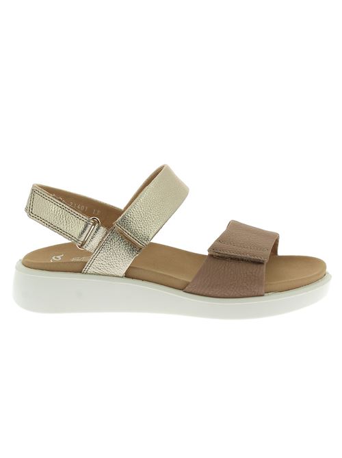 Madeira-S sandalo con strap da donna in pelle beige e oro ARA | 2140111