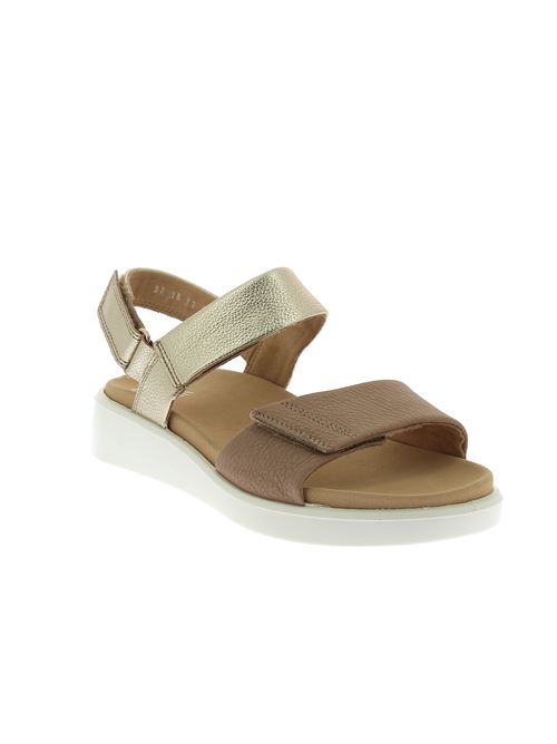 Madeira-S sandalo con strap da donna in pelle beige e oro ARA | 2140111