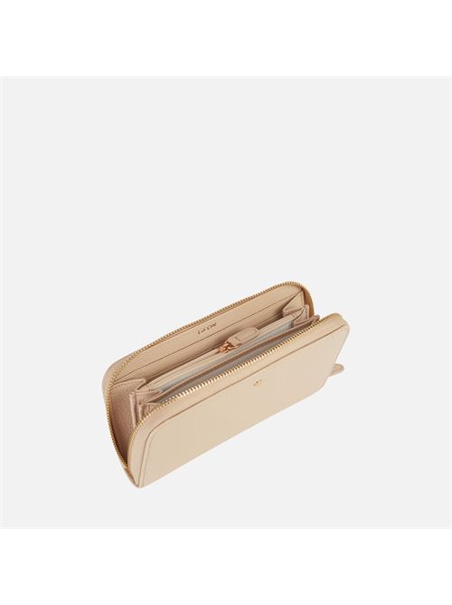 Wallet portafoglio da donna in pelle beige GEOX | D35K3H00046C1002