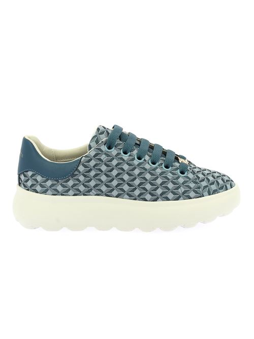 Spherica EC4.1 sneakers da donna in tela damascata azzurra GEOX | D55TCD0DSBCC4005