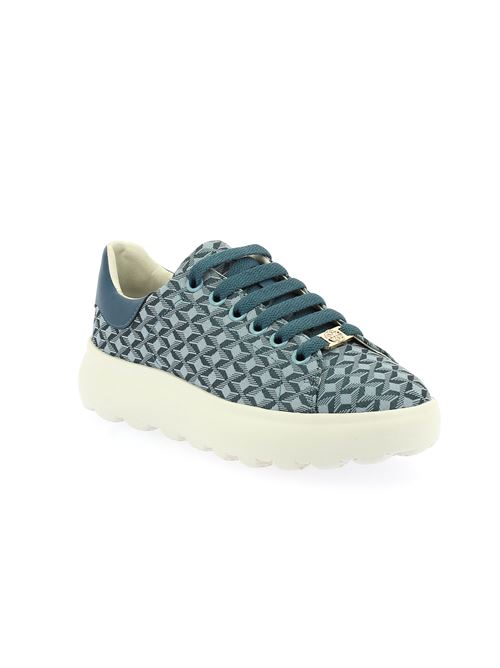 Spherica EC4.1 sneakers da donna in tela damascata azzurra GEOX | D55TCD0DSBCC4005