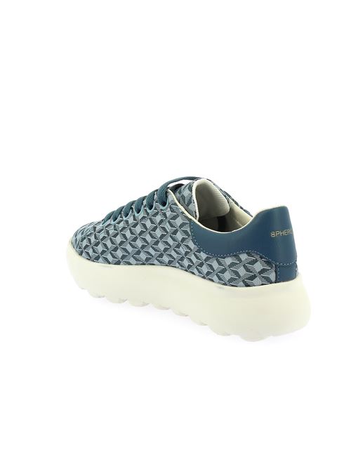 Spherica EC4.1 sneakers da donna in tela damascata azzurra GEOX | D55TCD0DSBCC4005