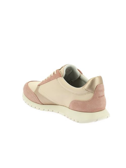 Sukie 2.0 sneakers da donna in pelle beige e camoscio cipria GEOX | D55YPC08522C1S8Z