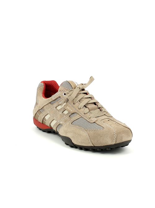 Snake sneakers da uomo in camoscio e tessuto beige GEOX | U4207K02214C0845