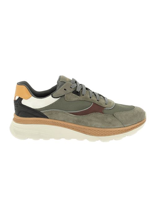 Spherica Actif X1 sneakers da uomo in camoscio e tessuto verde GEOX | U55HUA01422CF36F