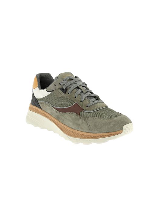 Spherica Actif X1 sneakers da uomo in camoscio e tessuto verde GEOX | U55HUA01422CF36F