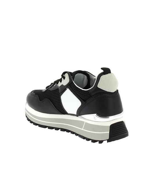 Maxi Wonder 01 sneakers da donna in pelle e tessuto nero LIU-JO | BA5013PX60222222