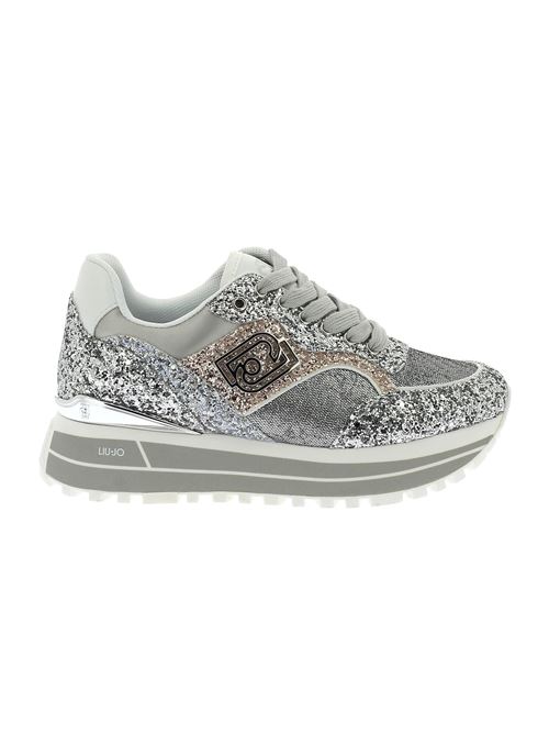 Maxi Wonder sneakers da donna in glitter argento LIU-JO | BA5015TX00700532