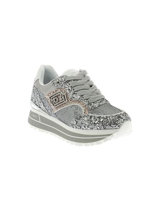 Maxi Wonder sneakers da donna in glitter argento LIU-JO | BA5015TX00700532